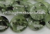 CRU111 15.5 inches 20mm flat round green rutilated quartz beads