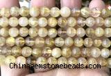 CRU1110 15 inches 6mm round golden rutilated quartz beads wholesale