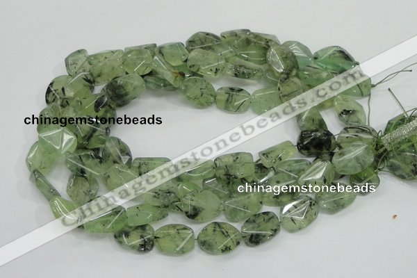 CRU112 15.5 inches 16*20mm faceted freefrom green rutilated quartz beads
