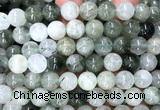 CRU1133 15 inches 10mm round green rutilated quartz beads wholesale