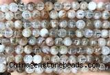 CRU1137 15 inches 6mm round black gold rutilated quartz beads