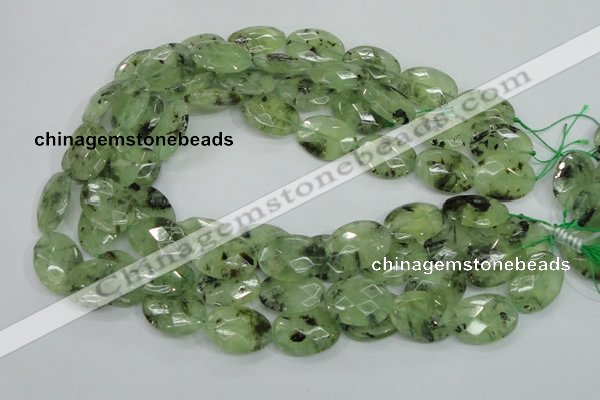 CRU115 15.5 inches 18*25mm faceted oval green rutilated quartz beads