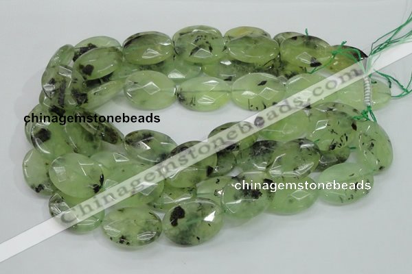 CRU116 15.5 inches 22*30mm faceted oval green rutilated quartz beads