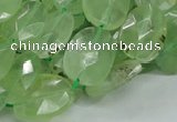 CRU119 15.5 inches 13*17mm faceted freeform green rutilated quartz beads