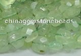 CRU120 15.5 inches 10*10mm faceted square green rutilated quartz beads