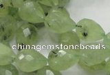 CRU125 15.5 inches 11*16mm faceted teardrop green rutilated quartz beads