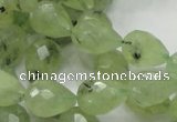 CRU125 15.5 inches 11*16mm faceted teardrop green rutilated quartz beads