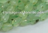 CRU127 15.5 inches 7*11mm faceted teardrop green rutilated quartz beads