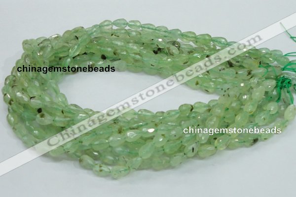 CRU127 15.5 inches 7*11mm faceted teardrop green rutilated quartz beads