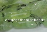 CRU128 15.5 inches 17*33mm faceted rectangle green rutilated quartz beads