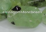 CRU129 15.5 inches 22*38mm faceted rectangle green rutilated quartz beads