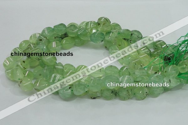 CRU131 15.5 inches 10*15mm twisted green rutilated quartz beads