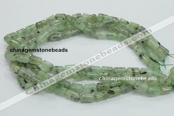 CRU133 15.5 inches 8*13mm column green rutilated quartz beads