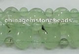 CRU135 13*18mm oval & round double drilled green rutilated quartz beads