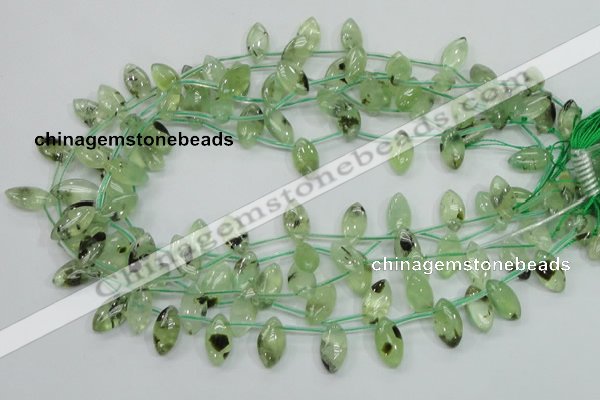 CRU136 15.5 inches 9*17mm marquise green rutilated quartz beads