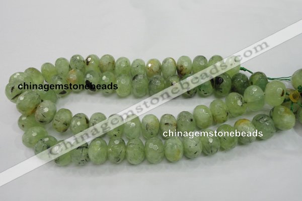 CRU143 15.5 inches 13*18mm faceted rondelle green rutilated quartz beads