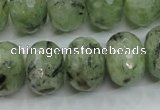 CRU144 15.5 inches 15*20mm faceted rondelle green rutilated quartz beads