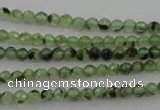 CRU150 15.5 inches 4mm faceted round green rutilated quartz beads