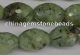 CRU168 15.5 inches 15*20mm faceted rice green rutilated quartz beads