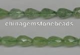 CRU171 15.5 inches 7*10mm faceted teardrop green rutilated quartz beads