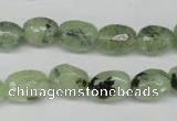 CRU178 8*10mm – 10*14mm faceted nuggets green rutilated quartz beads