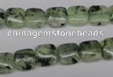 CRU195 15.5 inches 10*10mm square green rutilated quartz beads