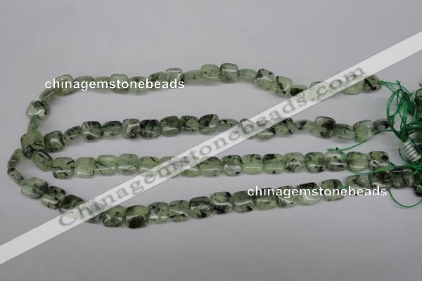 CRU195 15.5 inches 10*10mm square green rutilated quartz beads