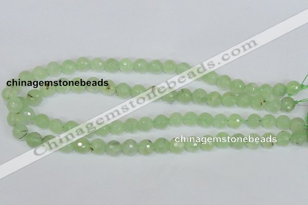 CRU200 15.5 inches 6mm faceted round green rutilated quartz beads