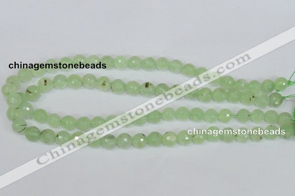 CRU201 15.5 inches 8mm faceted round green rutilated quartz beads