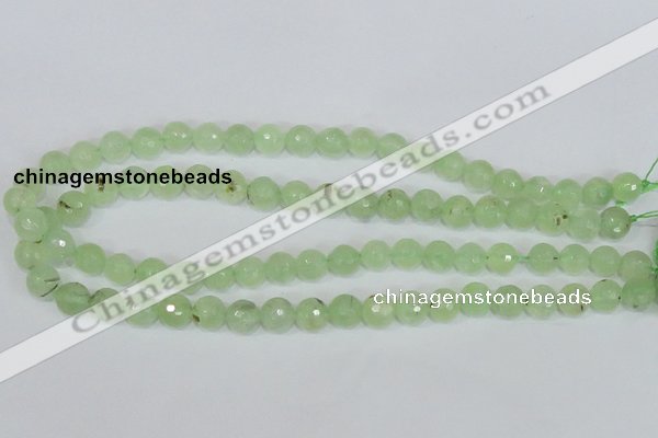 CRU202 15.5 inches 10mm faceted round green rutilated quartz beads