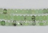 CRU205 15.5 inches 4*6mm faceted rondelle green rutilated quartz beads