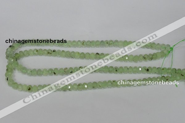 CRU206 15.5 inches 5*8mm faceted rondelle green rutilated quartz beads