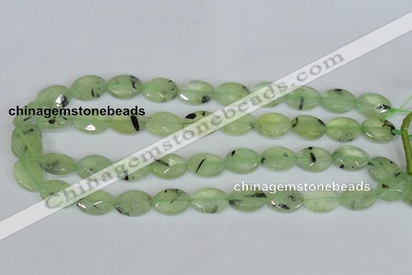 CRU207 15.5 inches 13*18mm faceted oval green rutilated quartz beads