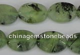 CRU208 15.5 inches 15*20mm faceted oval green rutilated quartz beads