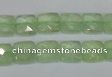 CRU212 15 inches 10*10mm faceted square green rutilated quartz beads