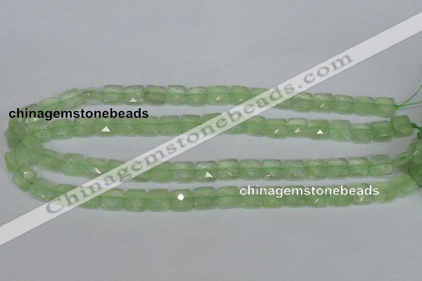 CRU212 15 inches 10*10mm faceted square green rutilated quartz beads