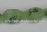 CRU217 12*20mm – 18*25 faceted nuggets green rutilated quartz beads