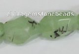 CRU218 15*20mm – 18*25 faceted nuggets green rutilated quartz beads