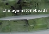 CRU221 15.5 inches 13*18mm faceted tube green rutilated quartz beads