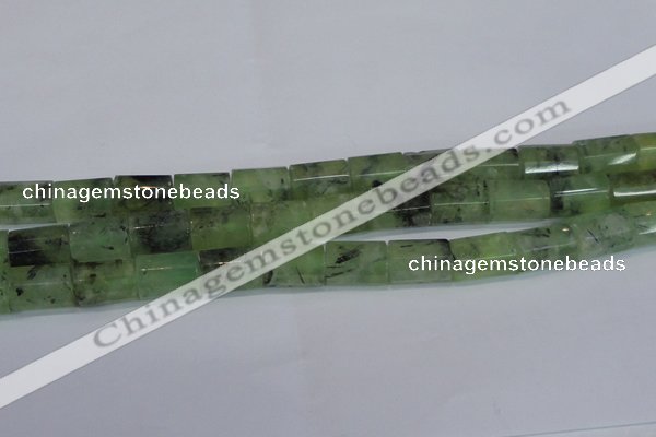 CRU221 15.5 inches 13*18mm faceted tube green rutilated quartz beads