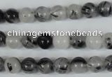 CRU303 15.5 inches 8mm round black rutilated quartz beads