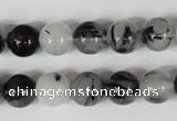 CRU304 15.5 inches 10mm round black rutilated quartz beads