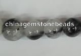 CRU321 15.5 inches 8mm - 16mm round black rutilated quartz beads