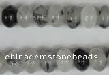 CRU325 15.5 inches 8*12mm rondelle black rutilated quartz beads