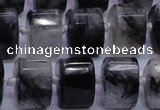 CRU348 11*15*15mm faceted triangle black rutilated quartz beads