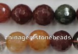 CRU416 15.5 inches 16mm faceted round Multicolor rutilated quartz beads