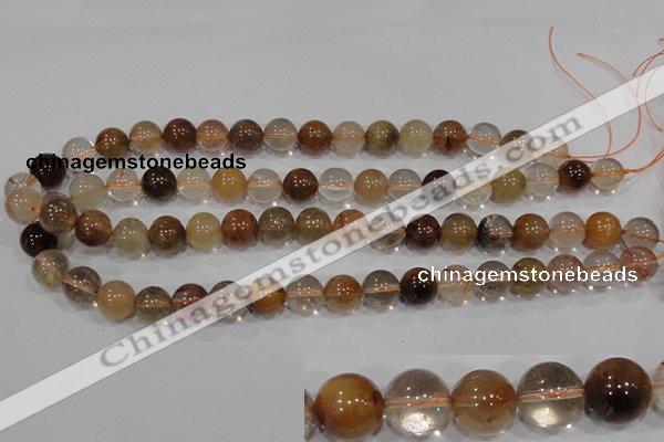 CRU456 15.5 inches 12mm round Multicolor rutilated quartz beads