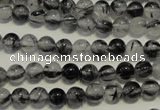 CRU501 15.5 inches 6mm round black rutilated quartz beads wholesale