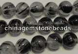 CRU503 15.5 inches 10mm round black rutilated quartz beads wholesale