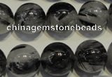 CRU506 15.5 inches 16mm round black rutilated quartz beads wholesale